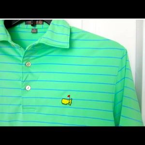 Peter Millar Summer Comfort Masters Augusta National Polo Small Green EUC!!!